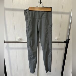 Gray Brooks Running leggings.